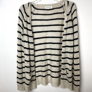 Pink Rose Women’s Beige Striped Cardigan